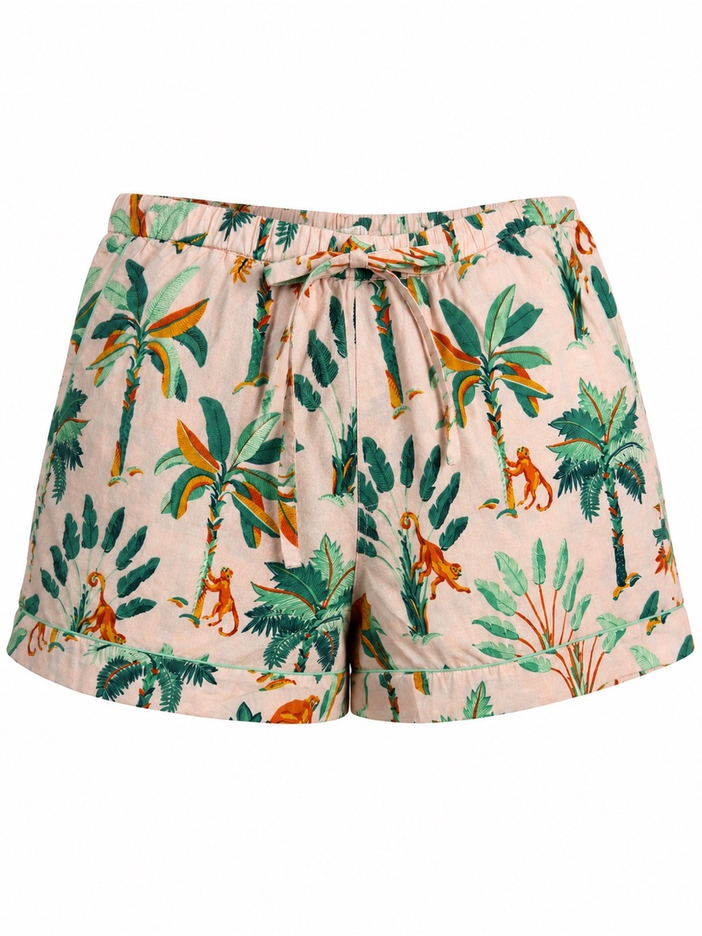 Printfresh Royal Palms Organic Cotton Sleepβ Shorts Pink Tropical Print Medium